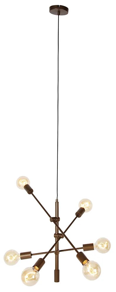 Industrialna lampa wisząca ciemny brąz 6-świateł - SydneyPrzemysłowy Oswietlenie wewnetrzne