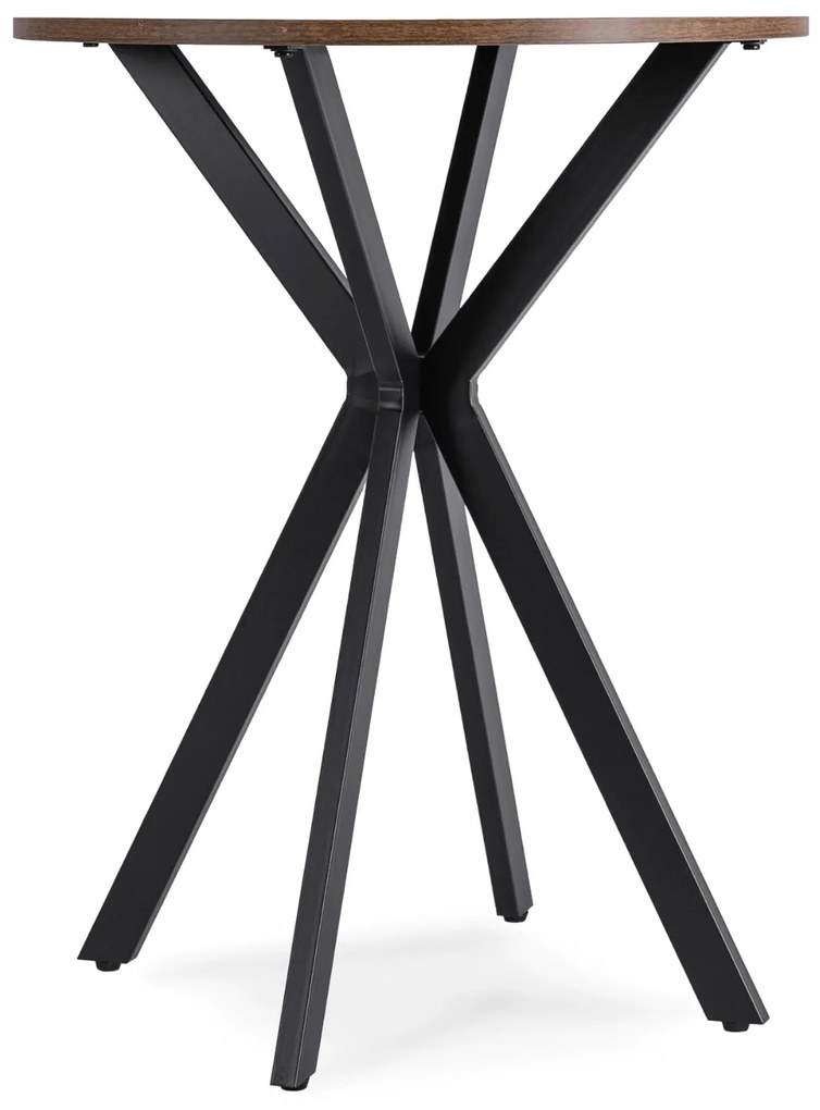 Stół Okrągły LAUREN 60 cm Dąb Rustykalny/Czarny Loft Nowoczesny