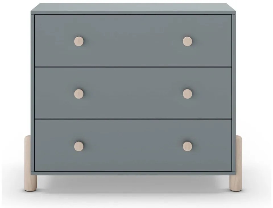 Szarozielona komoda dziecięca z litego drewna sosnowego 90x80x40 cm Enola – Marckeric