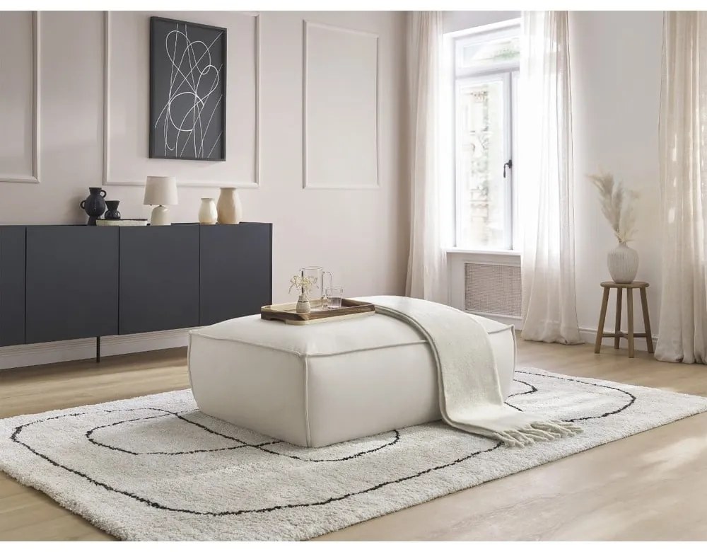 Beżowy podnóżek z imitacji skóry Boheme – Bobochic Paris