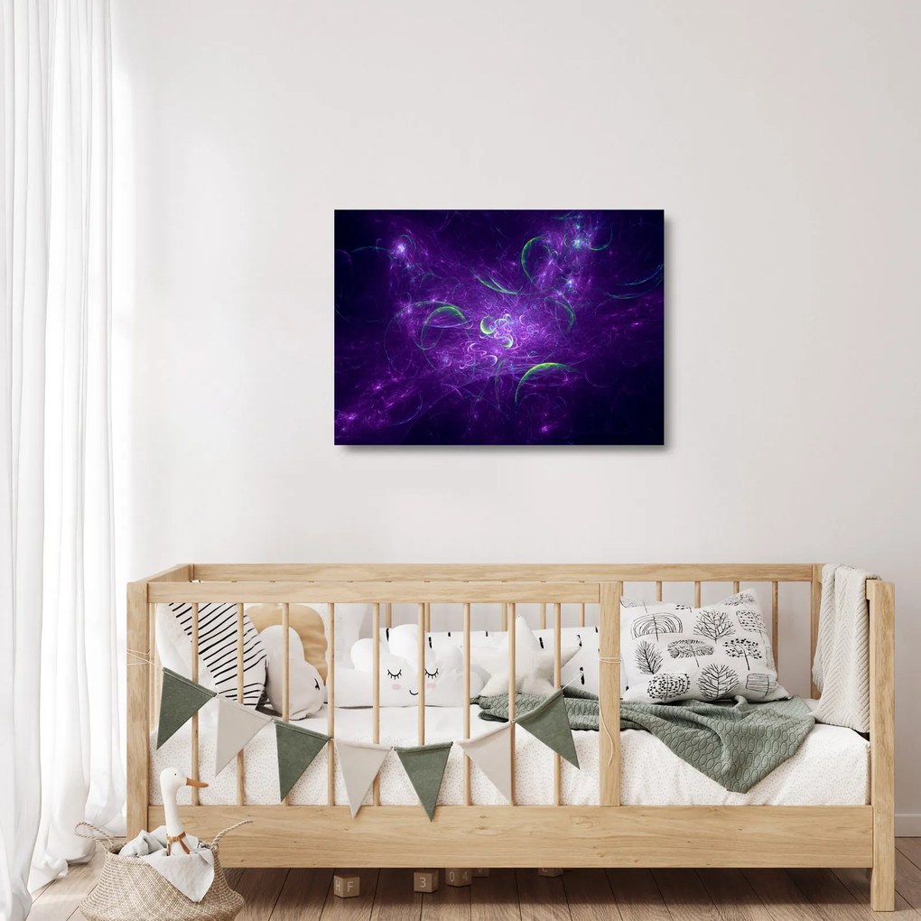 Obraz na szkle - fioletowa abstrakcja (70x50 cm)