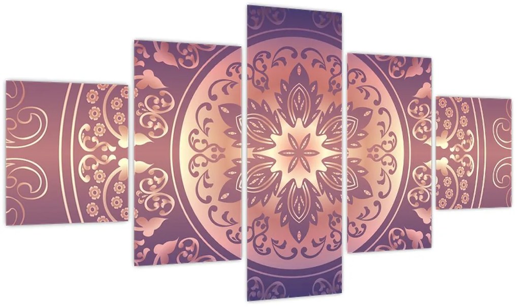 Obraz - Mandala na fioletowym gradiencie (125x70 cm)
