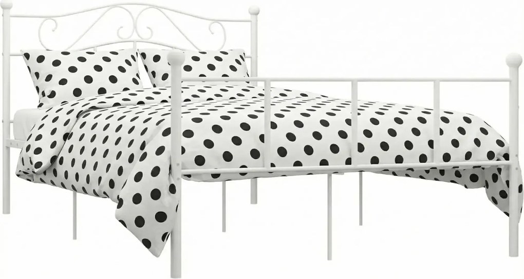 Białe minimalistyczne łóżko z metalu 140x200 cm P9-D84