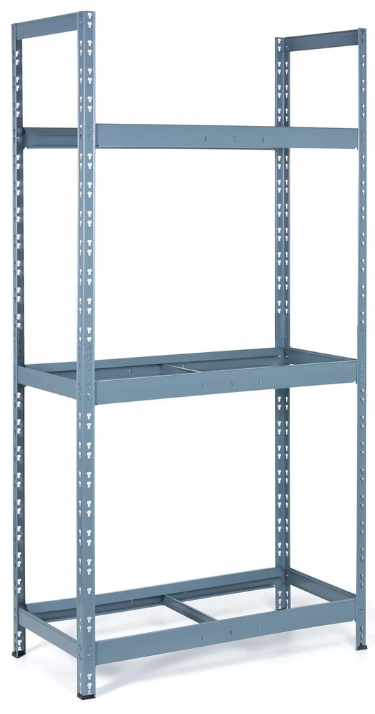 Regał na opony 1+1 GRATIS, 2100x1000x500 mm, 3 piętra, RAL 7031