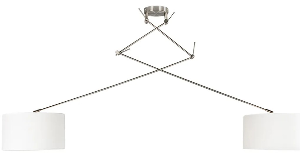 Inteligentna lampa wisząca stalowa z kloszem 35 cm biała w komplecie 2 WiFi A60 - Blitz Nowoczesny Oswietlenie wewnetrzne