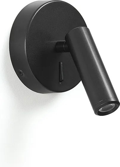 Lampa ?cienna MINIMAL nowoczesny i uniwersalny styl - ?r. 9,5 cm - 3W LED SMD - 200lm i 3K - w??czanie i wy??czanie - 300° i 90° stopni - stal i czer?