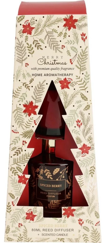 Zestaw upominkowy dyfuzor i świeca Merry Christmas Spiced berry, 2 szt.