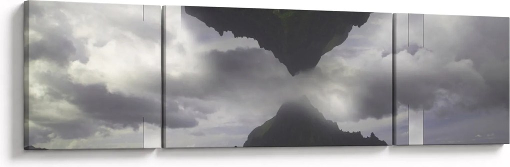Obraz - Góry na Islandii, geometryczny kolaż (170x50 cm)