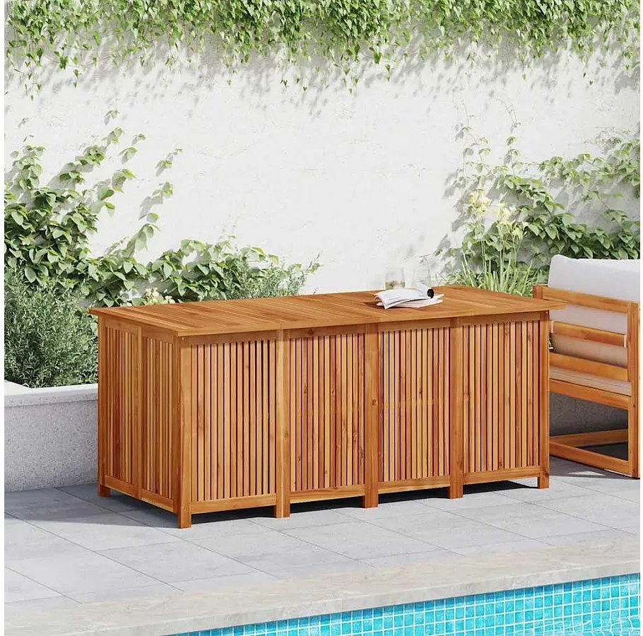 Skrzynia Ogrodowa z Litego Drewna Akacjowego 200x80x75 cm - Przestronna i Odporna na Wodę