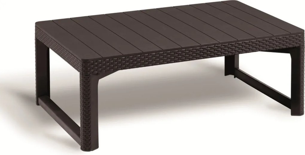Stół Keter Lyon z rattanu 116 x 72 x 40–66 cm,ciemny brąz