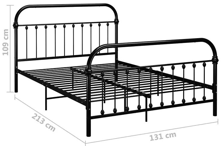 Czarne metalowe łózko w stylu loftowym 120x200 cm - Asal