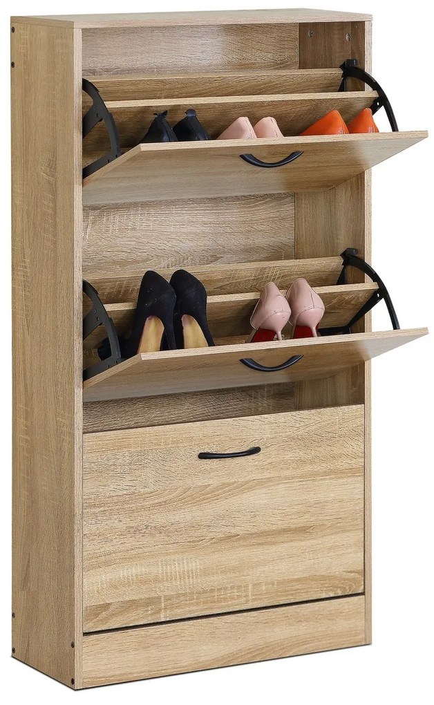 Szafka na buty z przegródkami G1016 OAK, dąb, 3 piętra