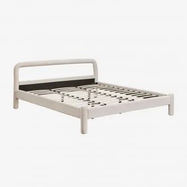 Łóżko Z Szenili Eneko Kremowo-beżowy Szenil & 180 X 200 Cm & Bez Materaca - Sklum