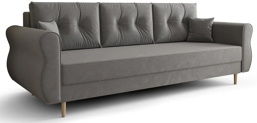Popielata Sofa Z Pojemnikiem Na Pościel A4-W01