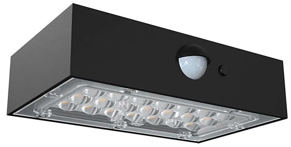 LED Kinkiet solarny z czujnikiem LED/3W/3,7V 3000K/4000K IP65 czarny