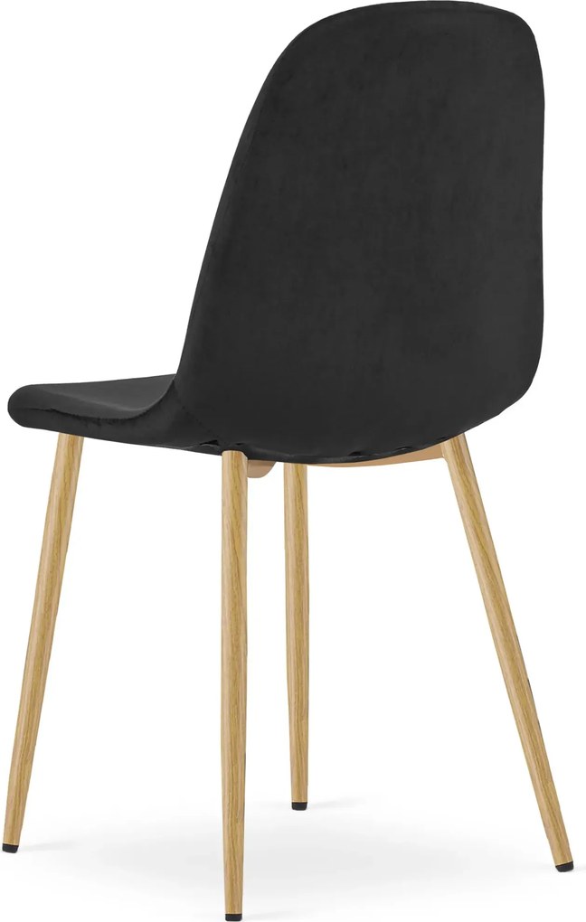 Czarne tapicerowane krzesło do stołu F6-R19