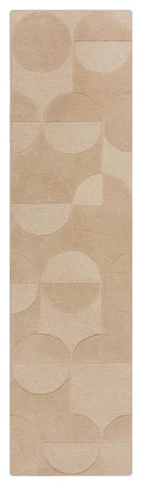Beżowy wełniany chodnik 60x230 cm Gigi – Flair Rugs