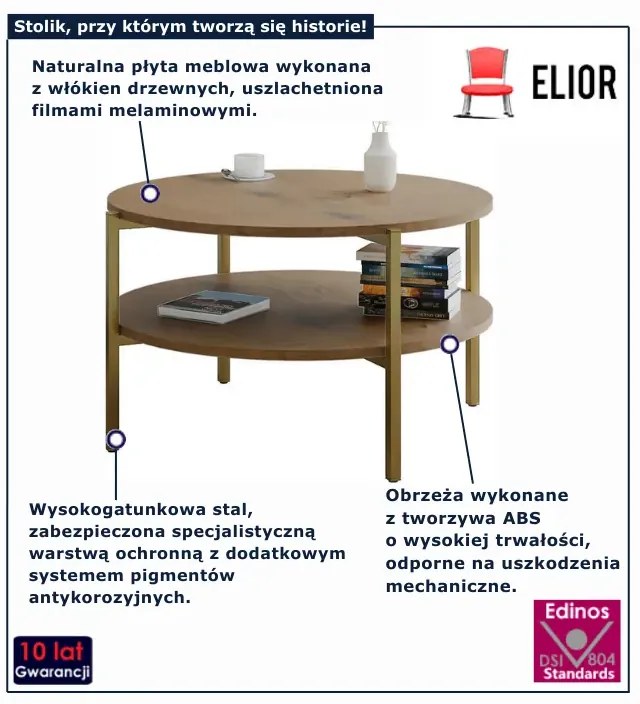 Stolik kawowy do salonu dąb lancelot  B1-L83