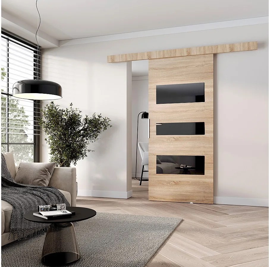 MINIO go for it, Drzwi przesuwne wewnętrzne CLEAN C 106 cm  w kolorze dąb sonoma