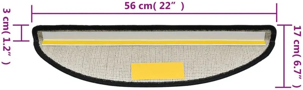 Niebieskie dywanowe trepy na schody 15 sztuk L2-A29