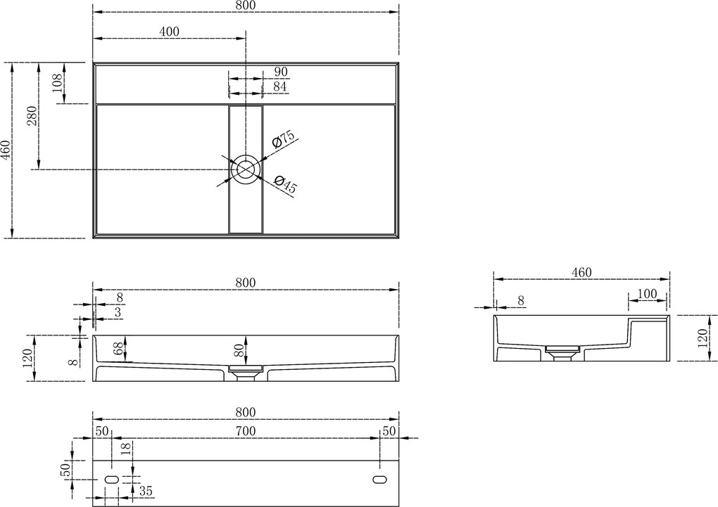 Umywalka ścienna TWG211