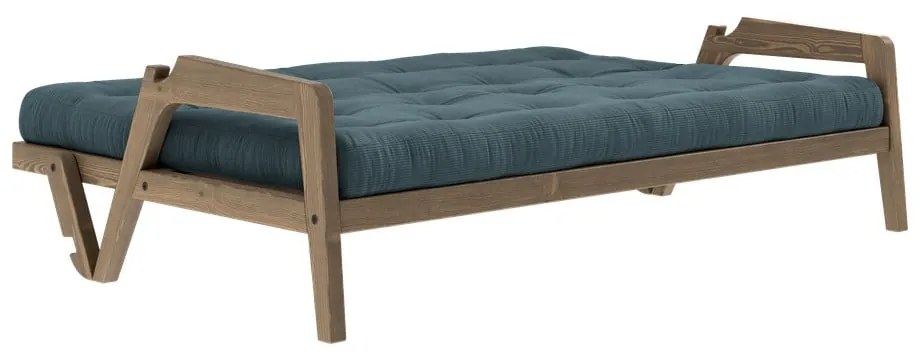 Niebieska sztruksowa rozkładana sofa 204 cm Grab – Karup Design