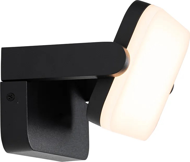 Lampa ścienna zewnętrzna czarna z wbudowanym regulowanym LED - Kamile