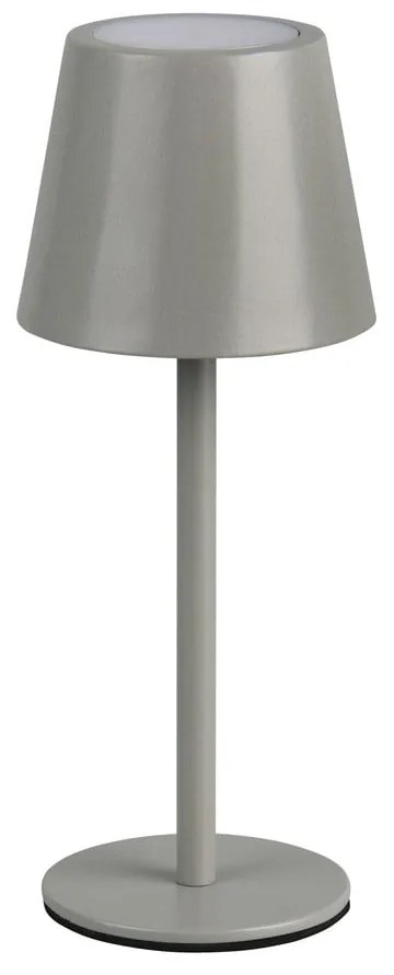 Szara lampa stołowa LED z metalowym kloszem (wysokość 21 cm) Diaz – Trio