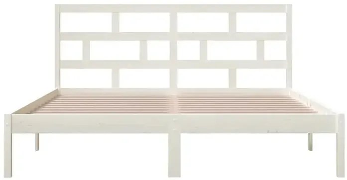 Białe drewniane podwójne łóżko 160x200 K9-C85