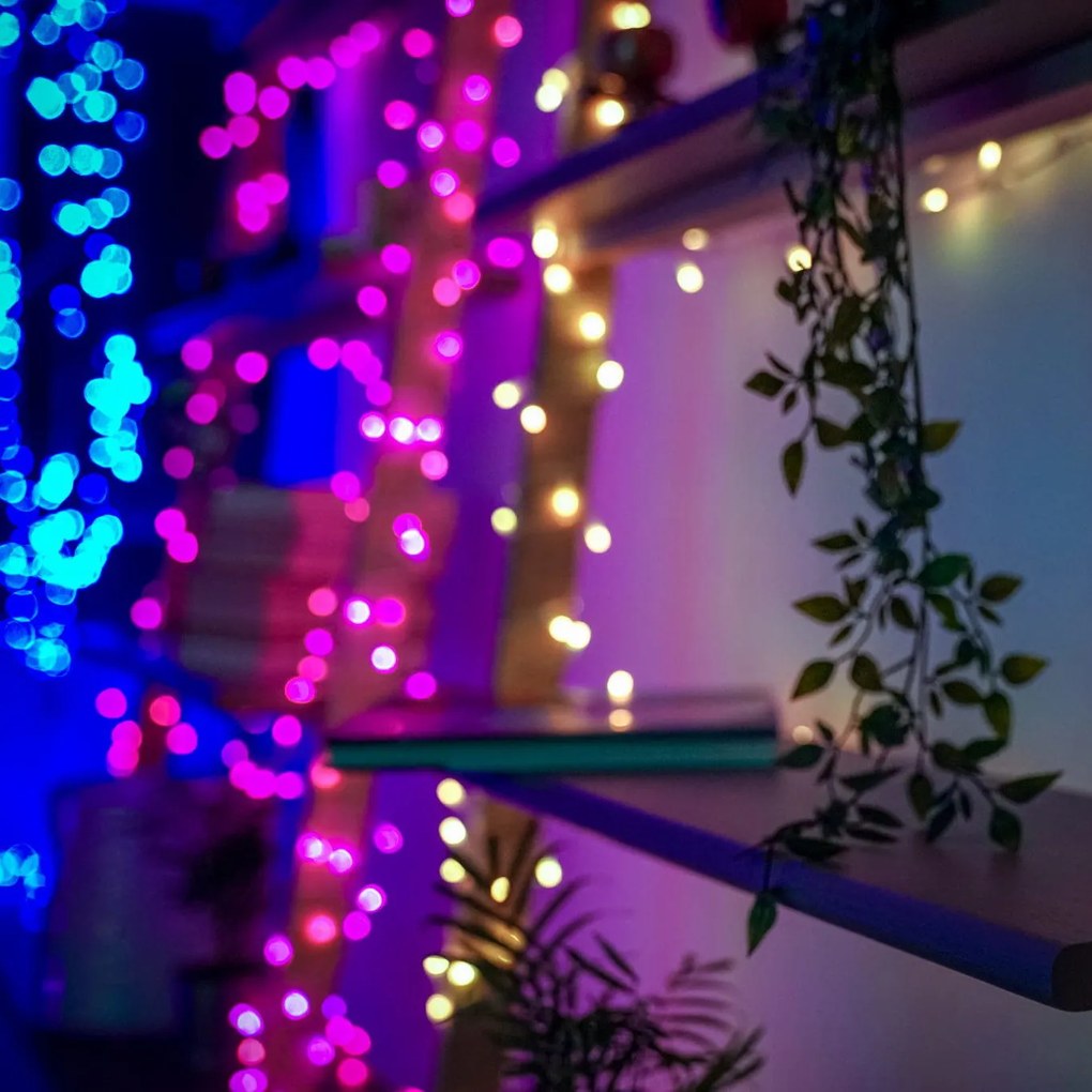 Kolorowa kurtyna RGB LED z soplami