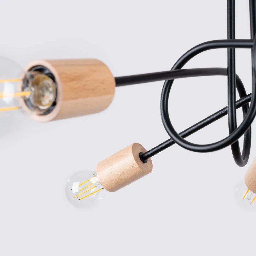 Żyrandol EMBER 5 czarny SOLLUX LIGHTING