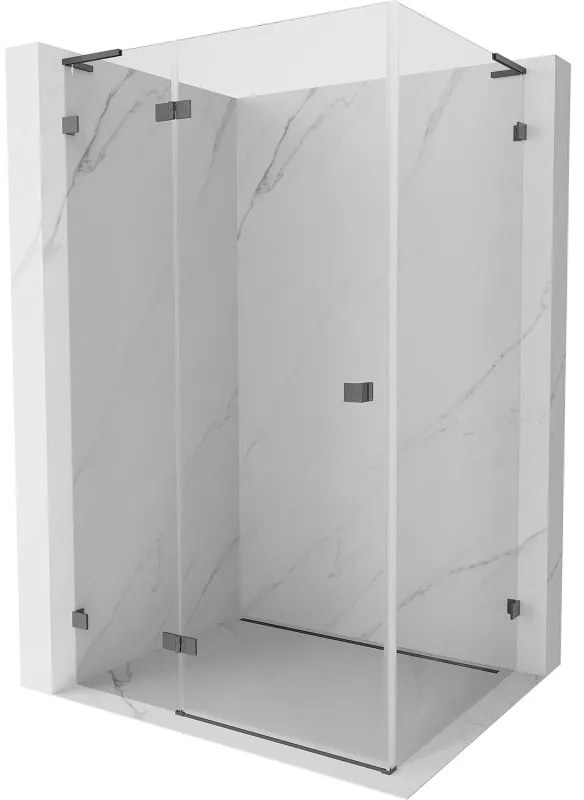 Mexen Lunar L kabina prysznicowa uchylna lewa 95 x 90 cm, transparent, gun gray szczotkowany - 834L-095-090-66-00-L