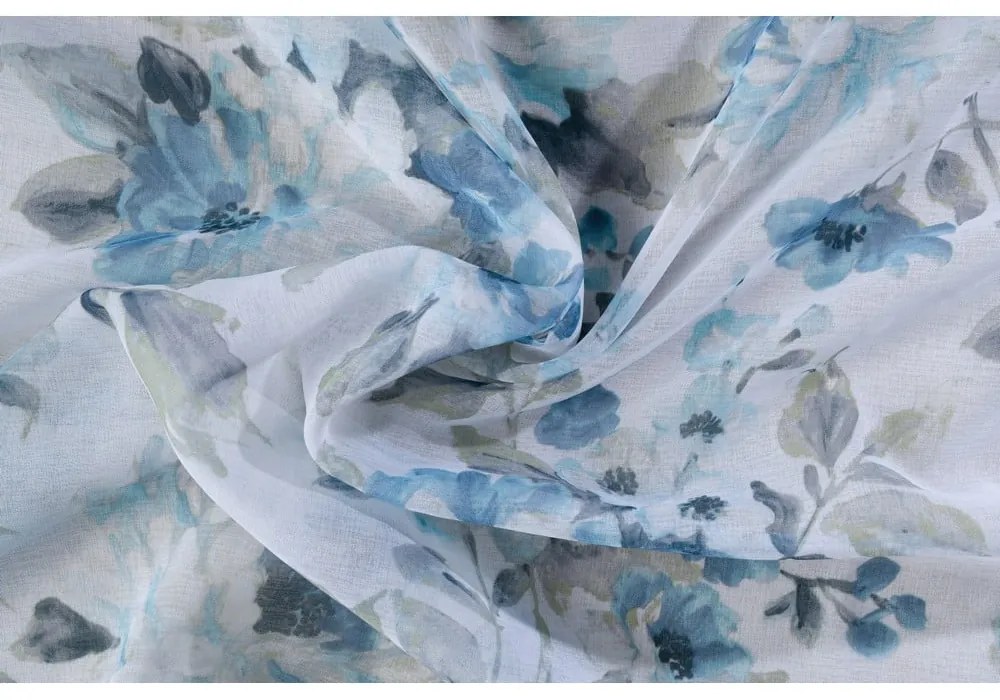 Biało-niebieska firanka 300x260 cm Elsa – Mendola Fabrics