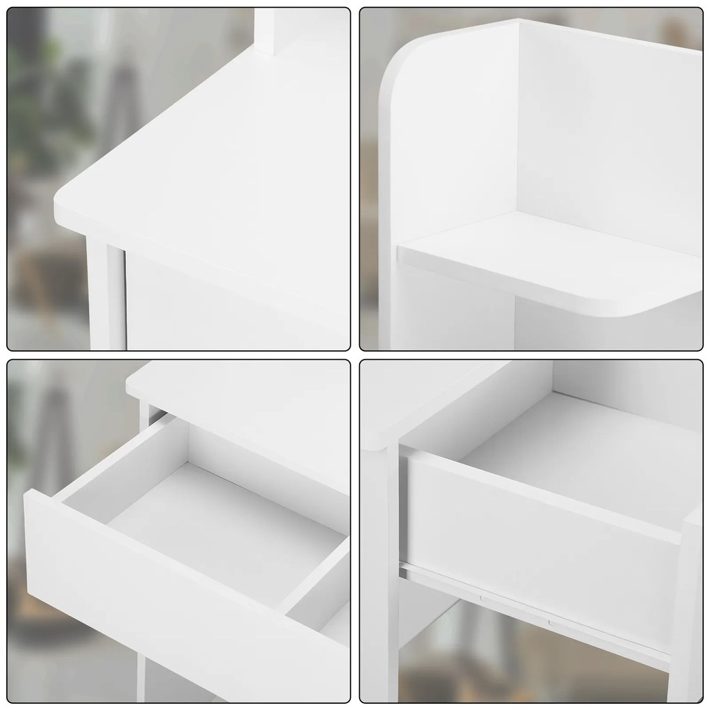 Toaletka LUCIA, 108x40x140cm, biała Casaria