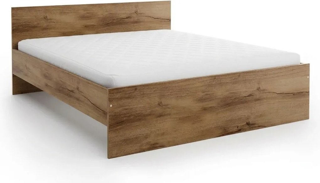 Łóżko ELISA 120 x 200 cm, dąb artisan Stelaż: Ze stelażem listwowym rolowanym, Materac: Materac Deluxe 10 cm