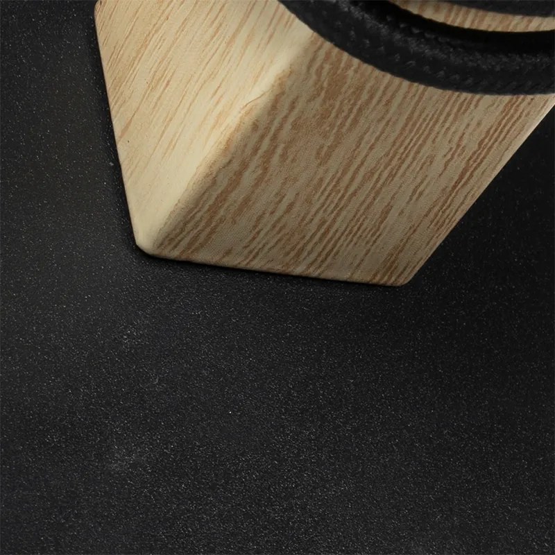 Rustykalna lampa ścienna czarna z drewnem - Chon