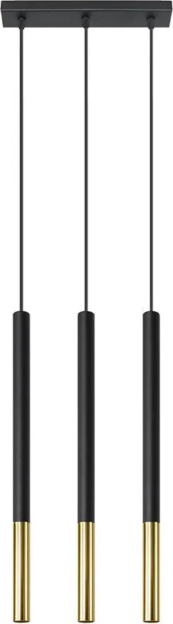 Czarno złota lampa wisząca nad stół 3X EX720 N8-R15