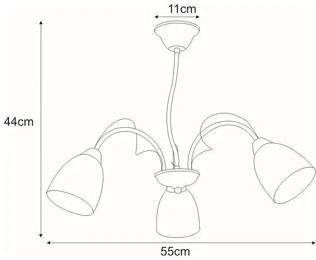 Potrójny klasyczny żyrandol chromowany - 3X S122 F8-Z27