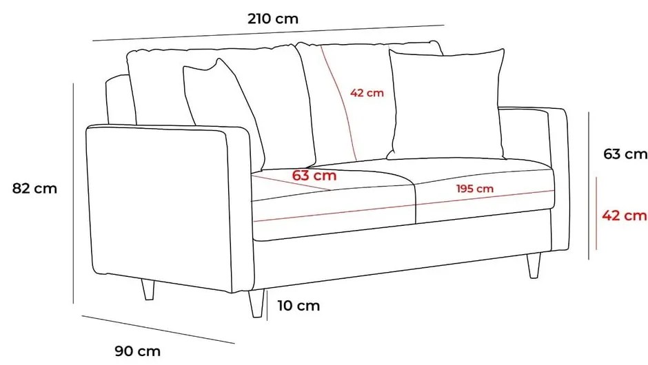 Jasnobrązowa sofa 210 cm Eva – Balcab Home