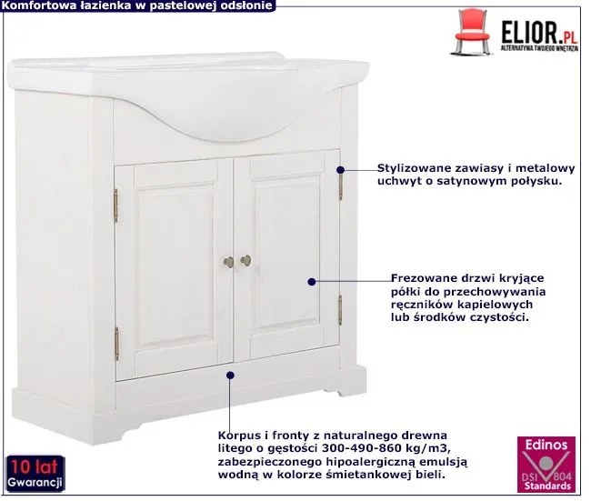 Biała szafka pod umywalkę K3-D39