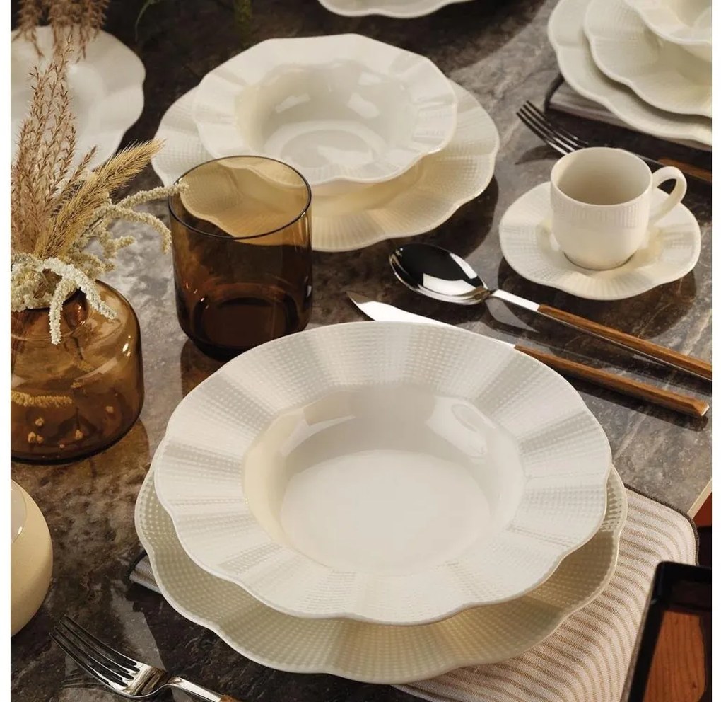 Zestaw obiadowy 26 szt. biały/porcelana