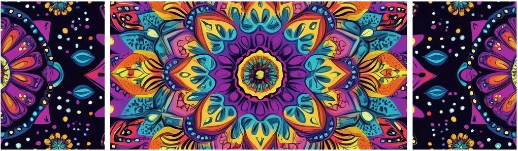 Obraz - Kalejdoskopowa mandala (170x50 cm)