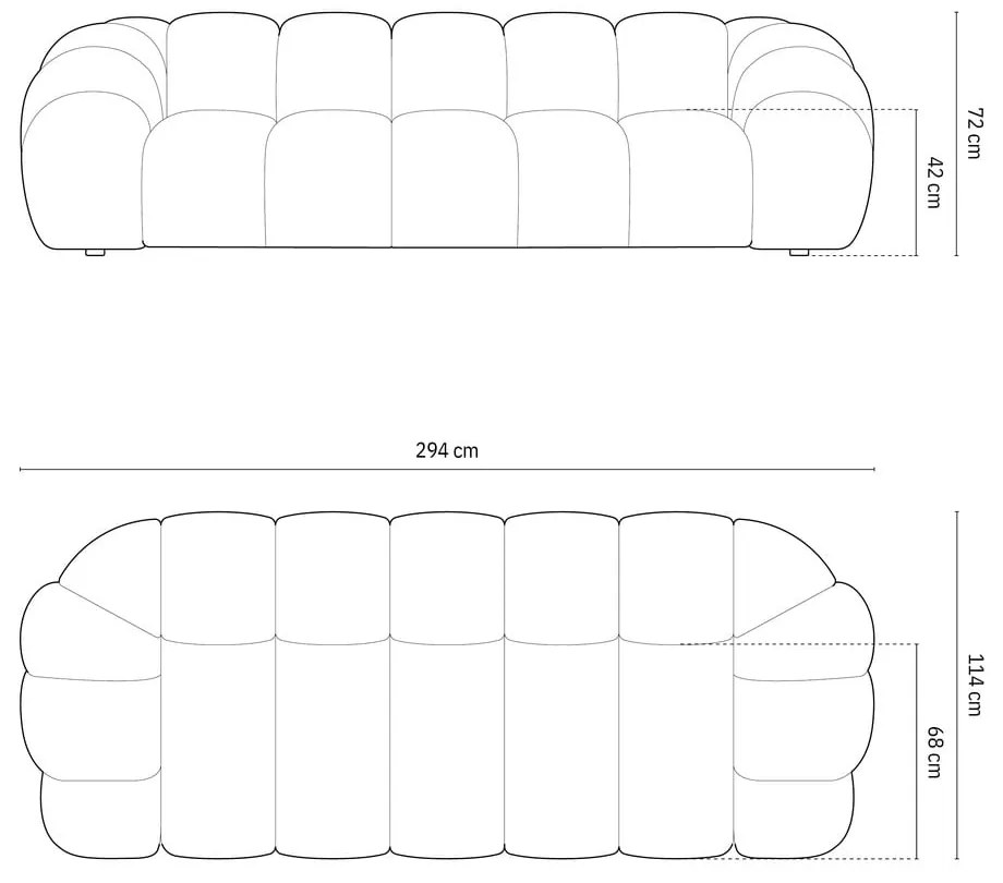 Niebieska sofa 294 cm Diana – Micadoni