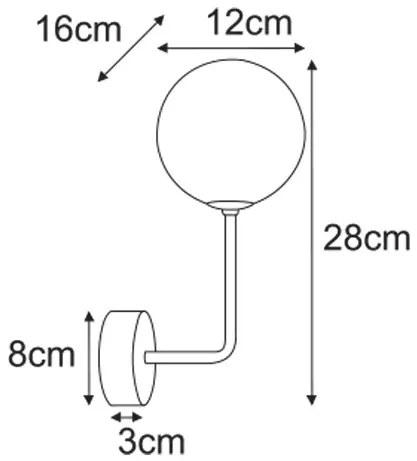 Szklany bursztunowy kinkiet G3-B11