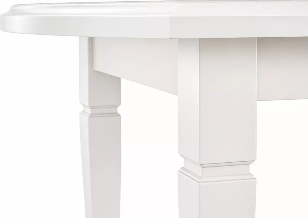 Elegancki rozkładany stół owalny Littoral 160-240 cm z laminowanym blatem i drewnianymi nogami