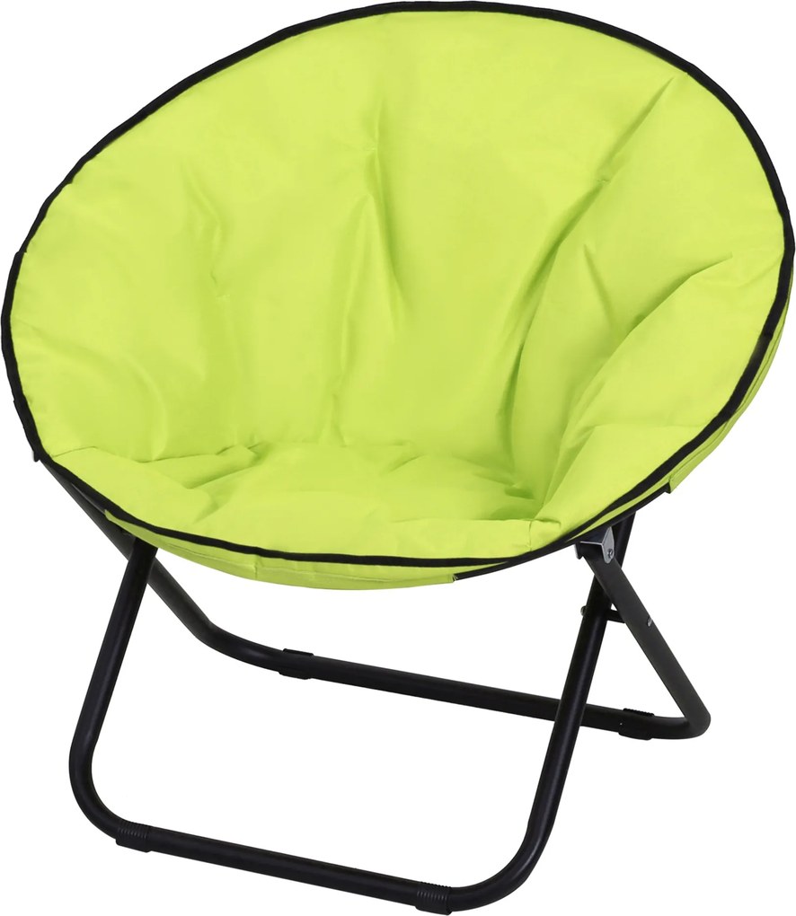 Outsunny Składany Fotel, Fotel Kempingowy, Fotel Ogrodowy, Fotel Obity, Metal + Materiał Oxford, 80 x 80 x 75 cm, Kolor Żółty