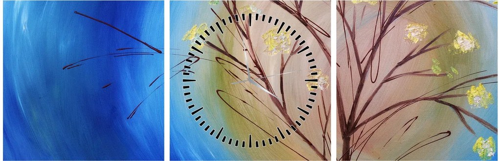 Obraz - Drzewo zakrywające słońce (z zegarem) (90x30 cm)