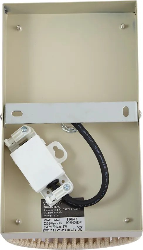 Lampa ścienna Japandi beżowa z liną IP44 - Jayla