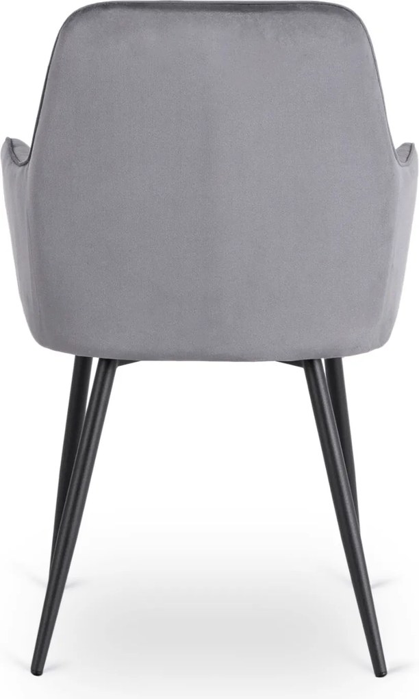 Krzesło Tapicerowane do Jadalni BRESSO Szare Welurowe Nowoczesne Loft