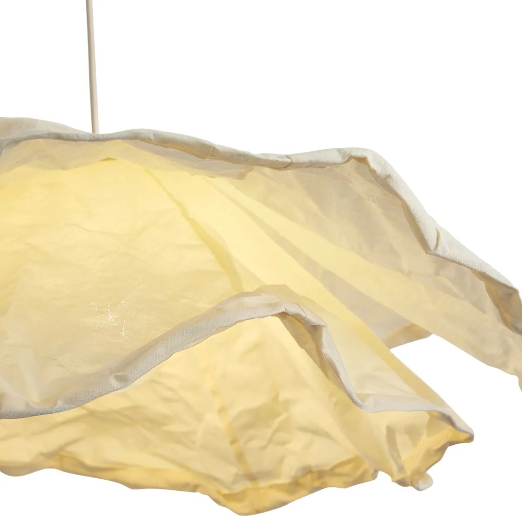 Lampa wisząca Japandi beżowa z abażurem z tkaniny 80 cm - Papel